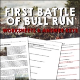 First Battle of Bull Run Civil War Reading Worksheets and 