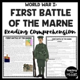 First Battle of the Marne World War I Reading Comprehensio