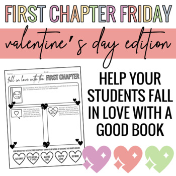 Preview of First Chapter Friday Active Listening Graphic Organizer - Valentine's Day Theme