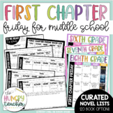First Chapter Friday Middle School Book Recommendations Resources 6th 7th 8th