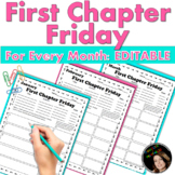 First Chapter Friday Tracker Literacy Worksheet FREE