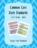 First Grade Common Core Math Teacher Documents