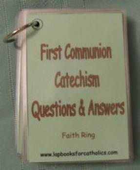 Preview of First Communion Catechism Faith Ring Flashcards