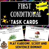 First Conditional Task Cards - Kaboom Game, Scoot, Sentenc