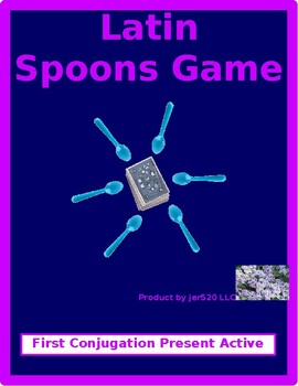 Preview of First Conjugation Present Active Latin Verbs Spoons Game / Uno Game