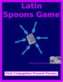 Preview of First Conjugation Present Passive Latin Verbs Spoons Game / Uno Game