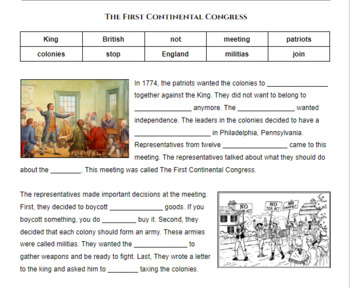 Preview of First Continental Congress - Clozed Notes
