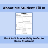 First Day About Me Activity