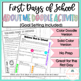First Day About Me Doodle Icebreaker Worksheet High School