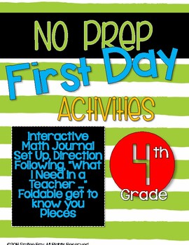 Preview of First Day Activities - 4th Grade