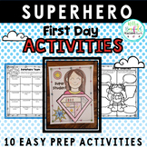 First Day of School Get to Know You Worksheets Hero Themed