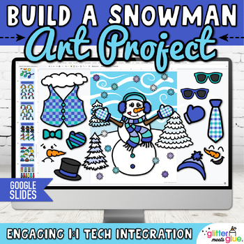 Preview of Digital Build A Snowman Activity & Writing Prompts Resource on Google Slides