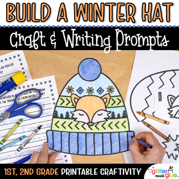 Preview of First Day Back from Winter Break Snow Hat Craft, Template, & Writing Activities