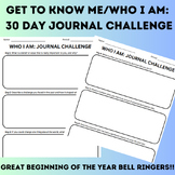 First Day/Beginning of Year All About Me 30 Journal Prompt