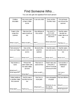 First Day Bingo by Pinkazoid | TPT