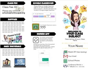 Preview of First Day Class Brochure Syllabus Template Google Slides