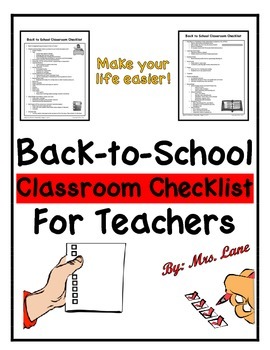 Preview of Back-to-School Classroom Checklist for Teachers