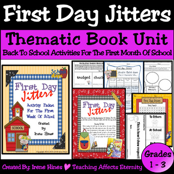 First Day Jitters ~ Back To School Activity Unit For The First Month Of