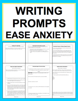 Preview of Anxiety Solution Writing Prompt Workbook