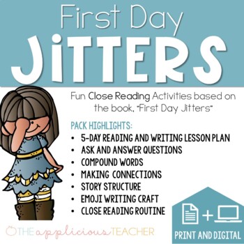 Preview of First Day Jitters Activities | First Day Jitters Book Activities