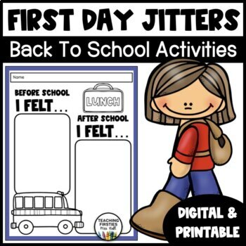 Preview of First Day Jitters Activities For Back To School | Printable And Digital!