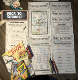First Day Jitters- Back to School- Fun Activities, games, 