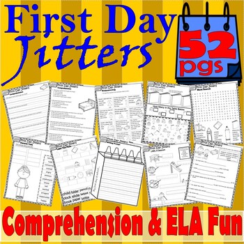 Preview of First Day Jitters Back to School Read Aloud Book Companion Reading Comprehension