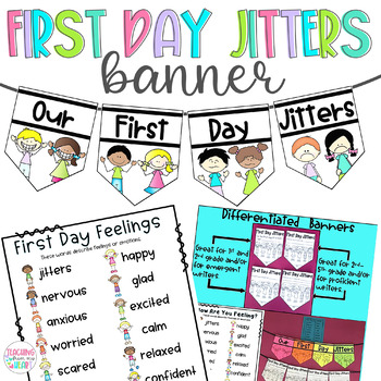 Preview of First Day Jitters Banner | First Day Back to School Activities