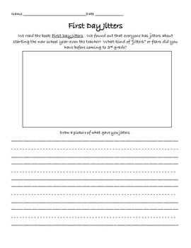 First Day Jitters Book Activities by Cat's Classroom | TPT