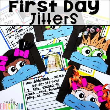 Preview of First Day Jitters Craft Activity Worksheet Vocabulary Book