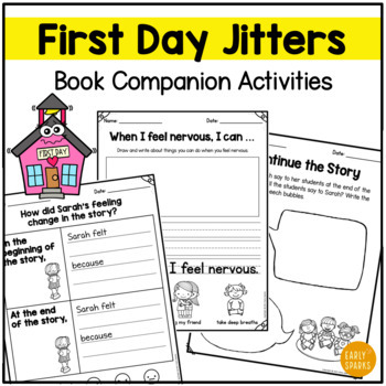 Preview of First Day Jitters - NO-PREP Book Companion Activities for K-2