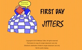 Preview of First Day Jitters SMARTBoard ~ 4 day lesson ~ Printables, Centers & Assessment