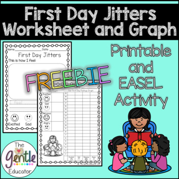 Preview of First Day Jitters Worksheet and Graph - Printable and EASEL Activity