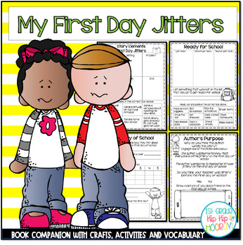Preview of Book Companion for First Day Jitters with Back to School Activities