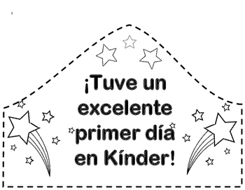 Preview of First Day Of Kinder Hat (Spanish)