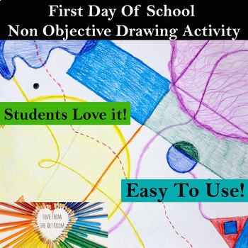 Preview of First Day Of School Art Directed Drawing- One Day Art Lesson - Drawing Project- 