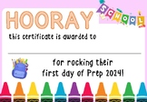 First Day Of School Certificates