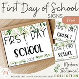 First Day Of School Sign | 2022 | Botanical Modern Greenery Farmhouse Decor