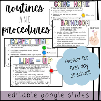 Back to school rules and expectations google slides