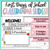 First Day Rules, Procedures, and Expectations PowerPoint T