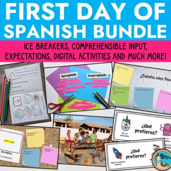 Preview of First Day Spanish Class Activities BUNDLE