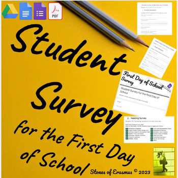 Preview of First Day Student Survey | Build Strong Relations TpT: Grade 7-12 ELA