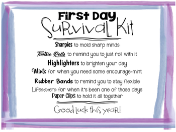 First Day Survival Kit by Miss Kay's Computer Class | TpT