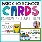 Back to School Cards - Rainbow Theme