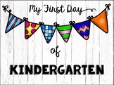 First Day and Last Day of Kindergarten Sign Wood Background