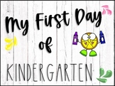 First Day and Last Day of Kindergarten Sign Wood Backgroun