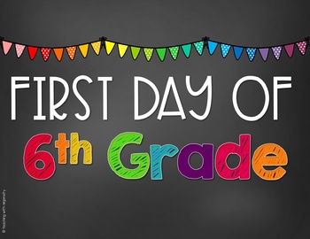 First Day and Last Day of School Signs 6th Grade by Teaching with