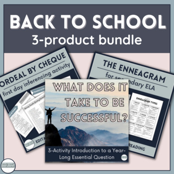 Preview of First Day for High School English: Back to School Activity Bundle