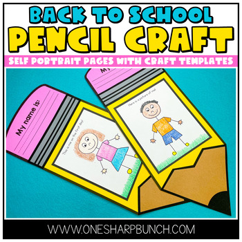 Preview of First Day of Back to School Pencil Craft Self Portrait for Bulletin Board