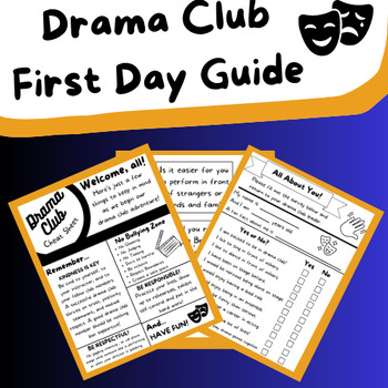 Preview of First Day of Drama Club Guide - Lesson Plan/Packet